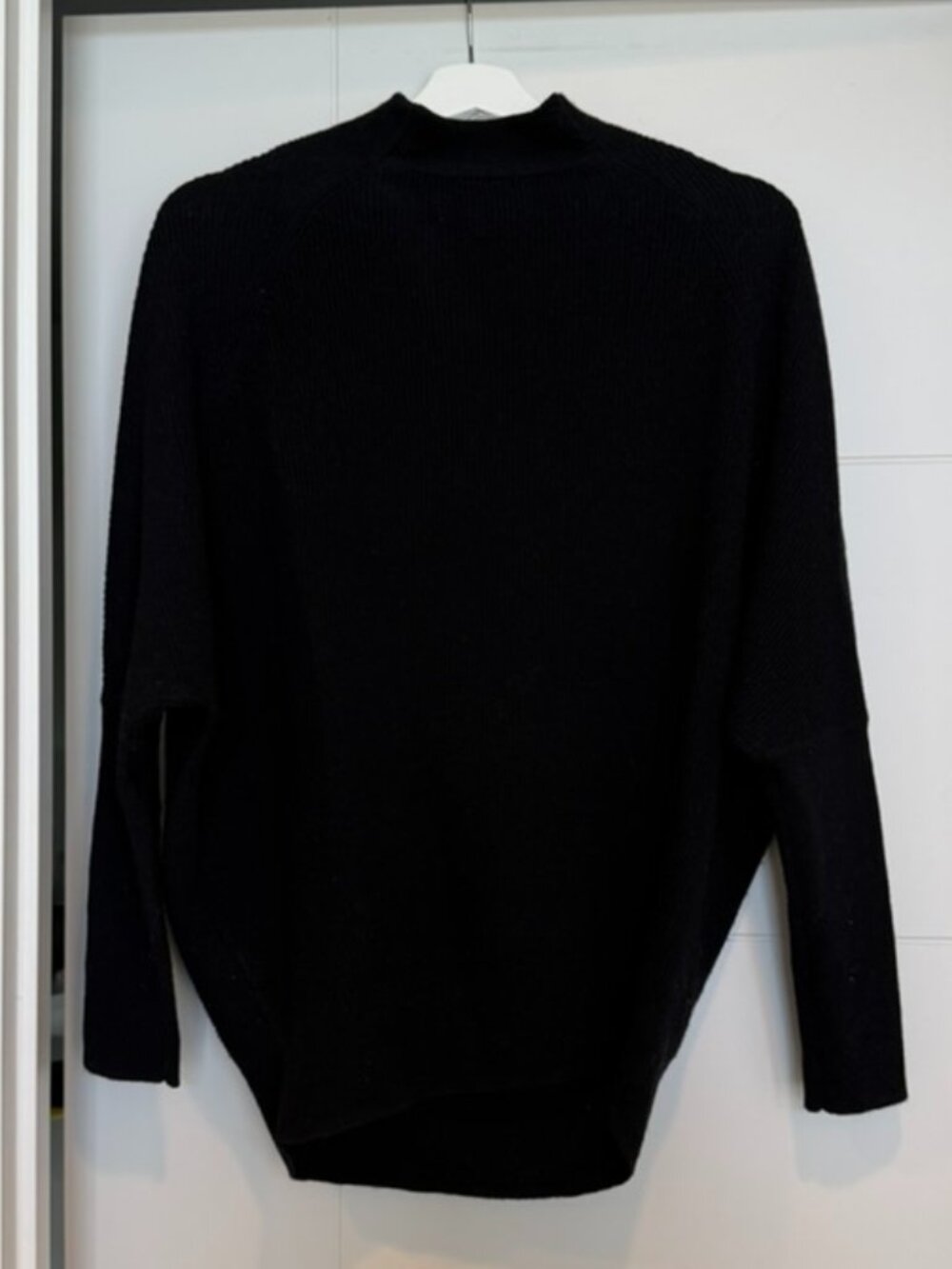 All Saints Mock Neck Wool and Cashmere Sweater Dolman Sleeve Black size Small